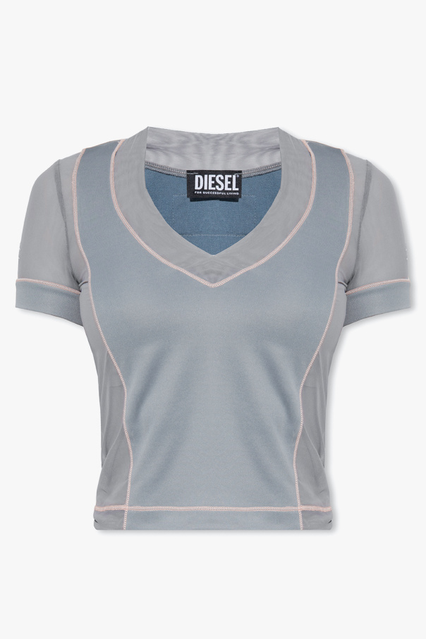 Diesel ‘T-INAX’ top with transparent inserts