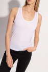 Diesel White sleeveless top with decorative appliqués in silver-tone from Diesel