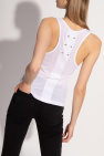 Diesel White sleeveless top with decorative appliqués in silver-tone from Diesel