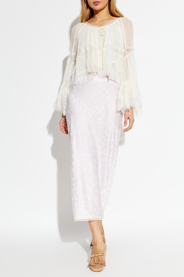 LoveShackFancy Jedwabny top ‘Darline’