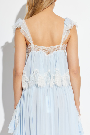 LoveShackFancy Silk top ‘Lava’