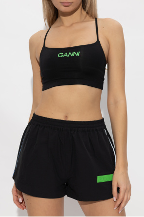 Ganni Cropped sports top with logo