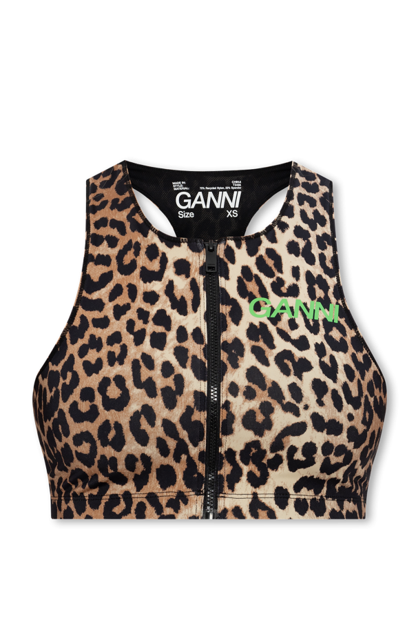 Ganni Sports top with animal motif