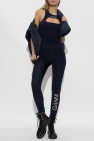 Ganni NAVY BLUE Sports top with logo