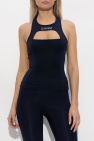 Ganni NAVY BLUE Sports top with logo
