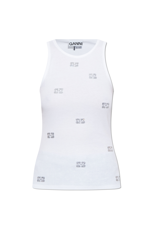 Ganni Top with shimmering logo