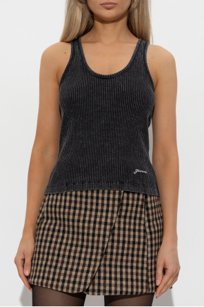 Ganni Top de canalé sin mangas