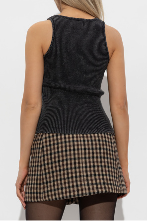 Ganni Top de canalé sin mangas