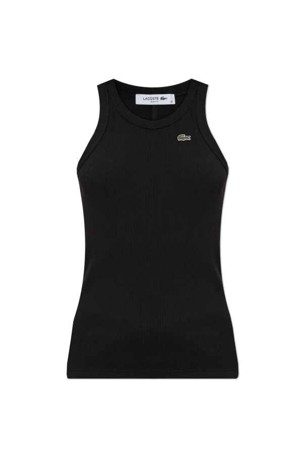 Lacoste Ribbed top with logo patch