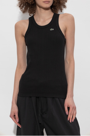 Lacoste Ribbed top with logo patch