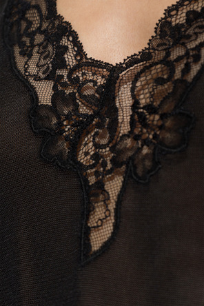 Balmain Top com acabamento rendado