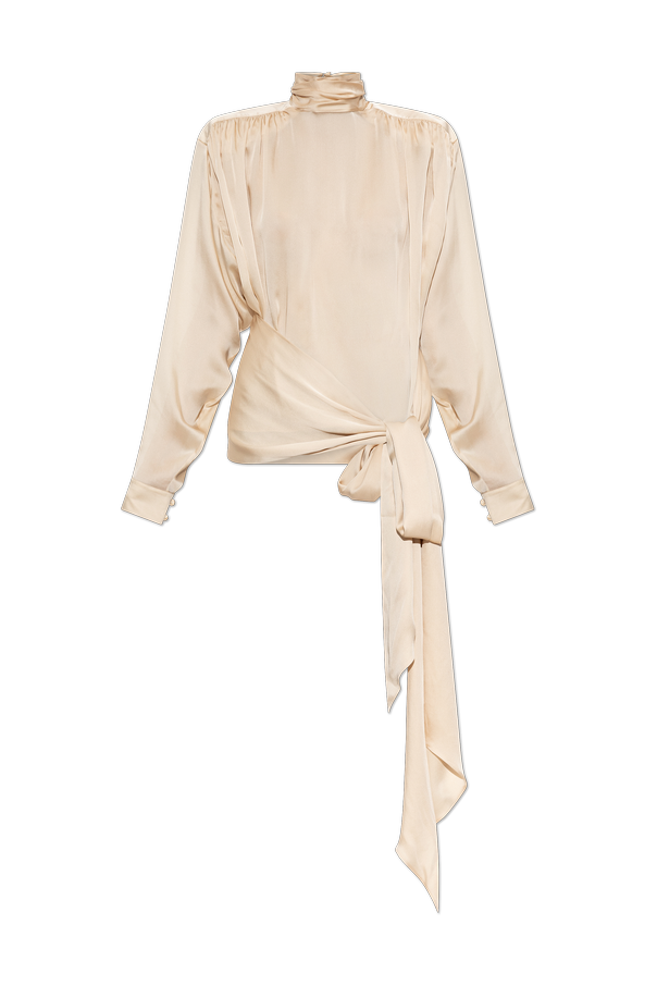 Silk top with stand collar od Balmain