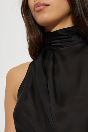 Balmain Hodvábny top s dekoratívnym viazaním