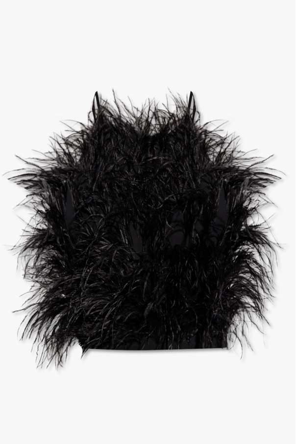 Cult Gaia ‘Joey’ top with ostrich feathers