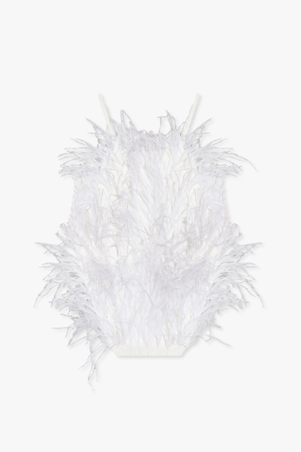 Cult Gaia ‘Joey’ top with denim feathers