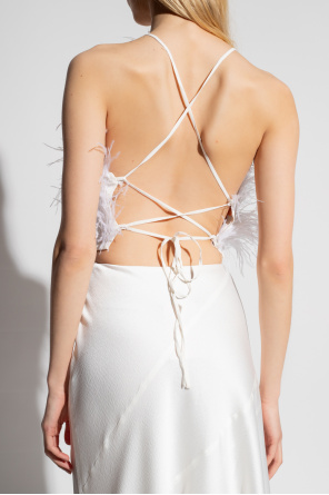 Cult Gaia ‘Joey’ top with ostrich feathers