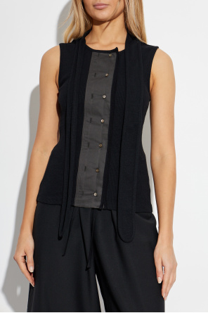 Lemaire Fitted top with decorative neckline