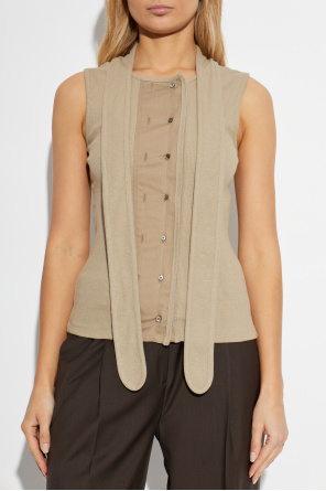 Lemaire Fitted top with decorative neckline