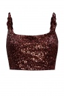 Balmain Cropped sequinned top