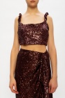 Balmain Cropped sequinned top