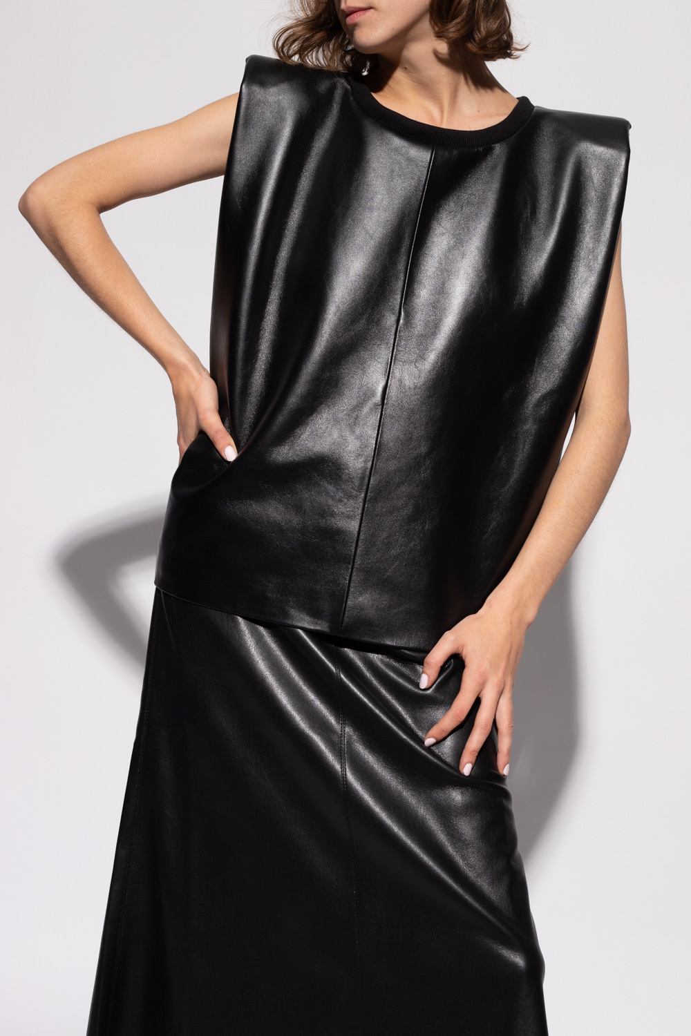 The Mannei ‘Umayyad’ leather sleeveless top | Women's Clothing | Vitkac