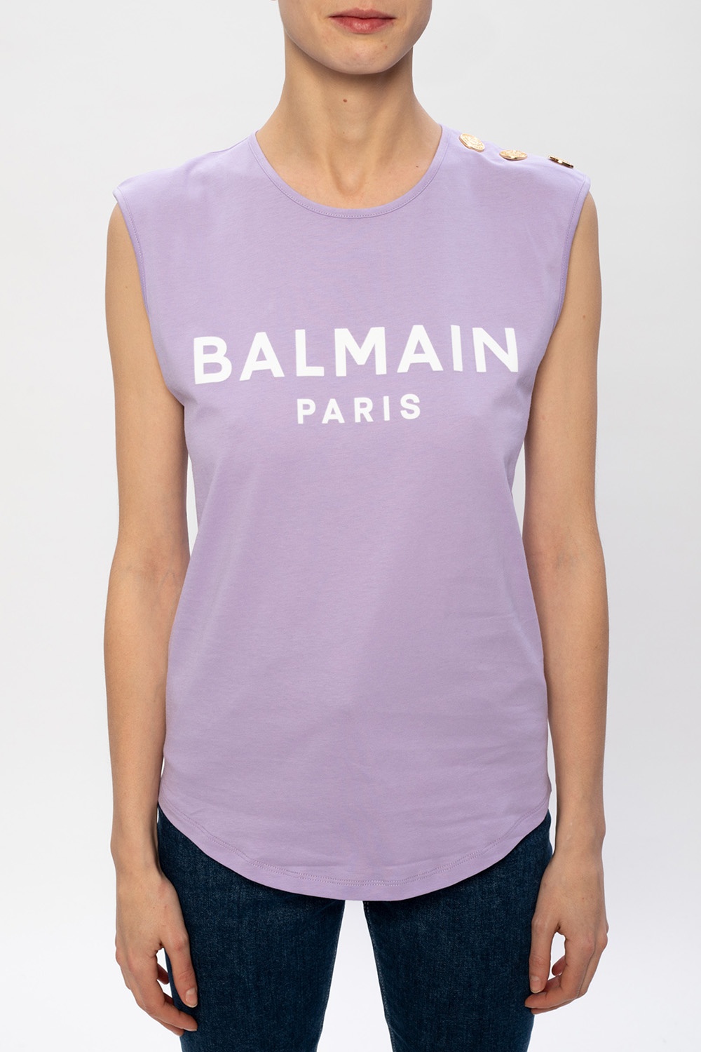 balmain t shirt sleeveless