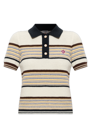 Striped Pattern Polo Shirt