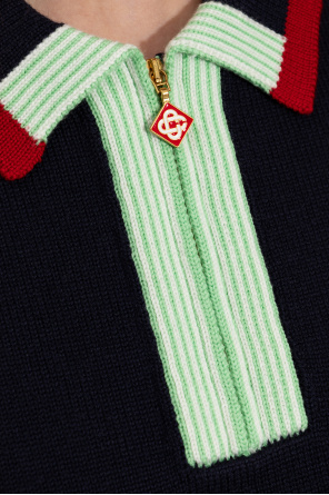 Casablanca Wool polo shirt with embroidered logo