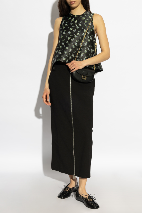 Ganni Top mit Blumenmuster