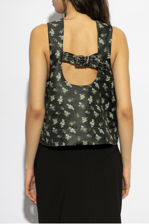 Ganni Top mit Blumenmuster