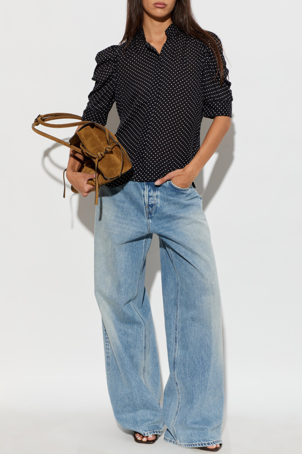 FRAME Silk top with polka dot pattern