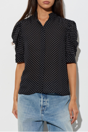 FRAME Silk top with polka dot pattern
