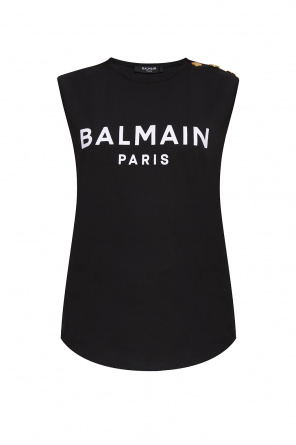 balmain black logo dress
