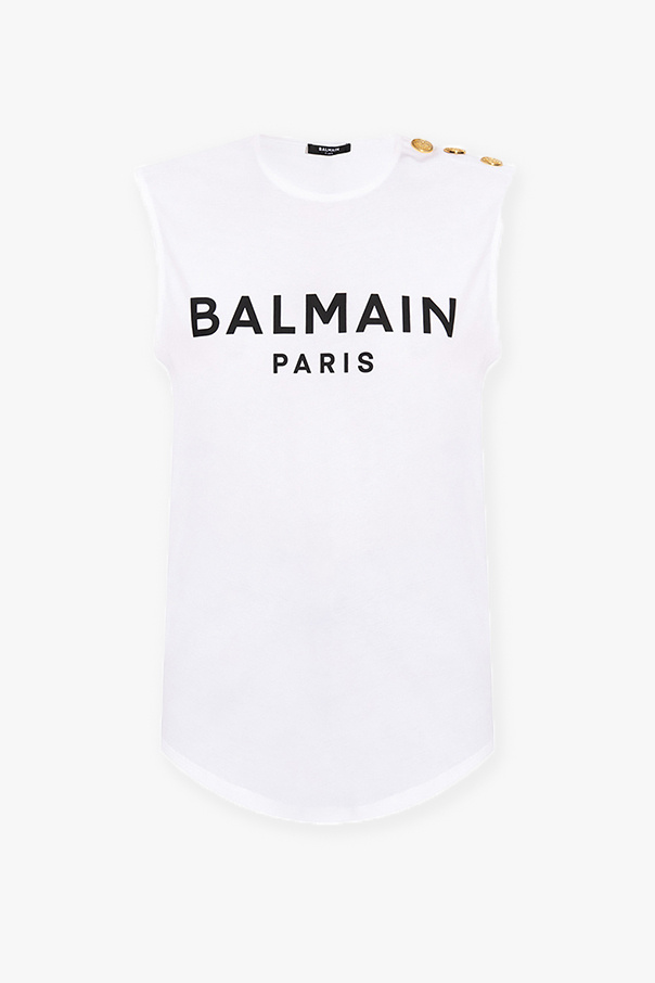 Balmain Balmain logo print tote bag