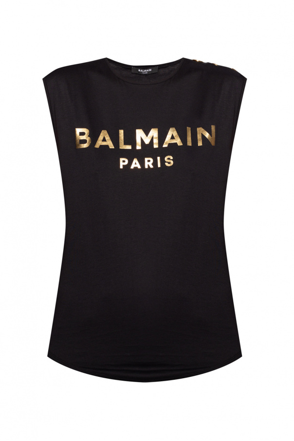 Balmain balmain long sleeved printed shirt