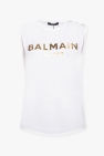 balmain shorts Kids TEEN button-embellished logo T-shirt