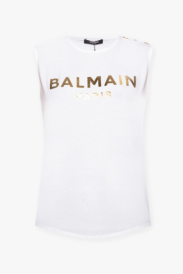 balmain Skirt Sleeveless top with logo