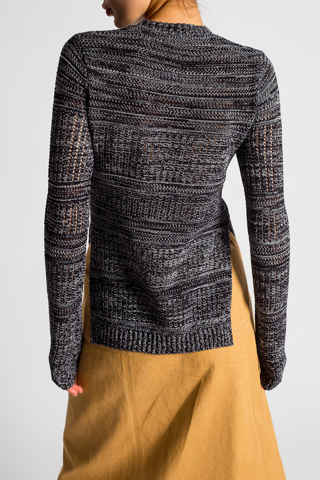 PROENZA SCHOULER twisted knitted top Black Openwork sweater