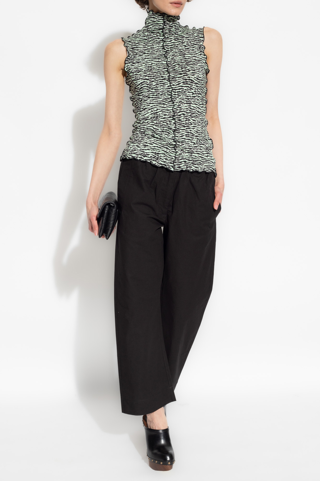 Proenza Schouler cut-out puff-sleeve top Top with animal motif