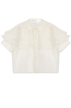 Silk top with ruffles