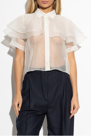 FRAME Silk top with ruffles