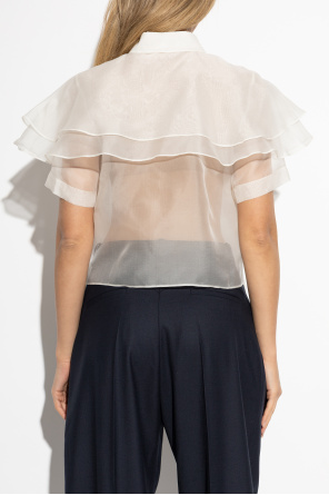 FRAME Silk top with ruffles