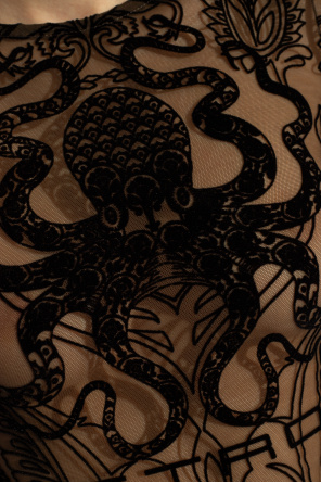 Etro Tiulowy top z flokowanym wzorem