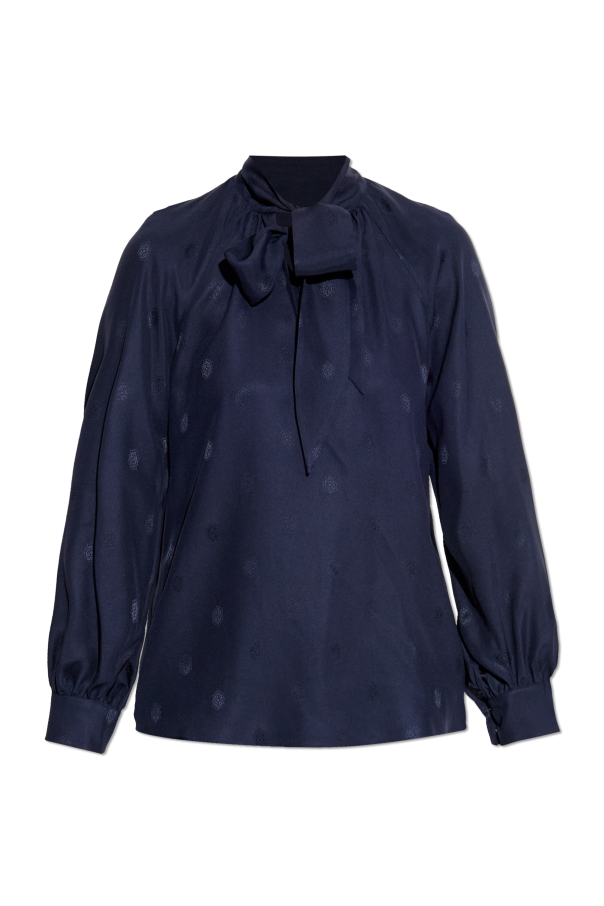 Silk top with tie-neck od Etro