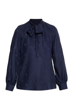 Seidentop mit Bindung am Ausschnitt