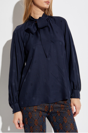 Etro Jedwabny top z wiązaniem przy dekolcie