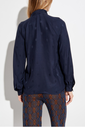 Etro Jedwabny top z wiązaniem przy dekolcie