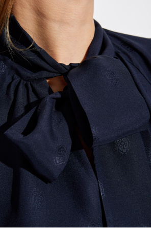 Etro Jedwabny top z wiązaniem przy dekolcie