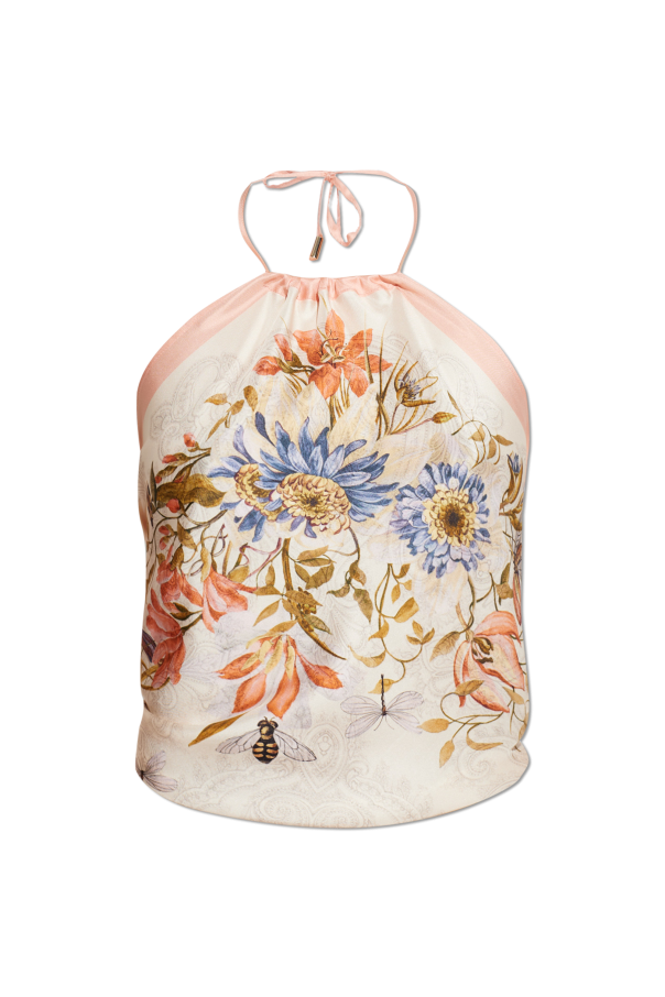 Silk off-shoulder top od Etro