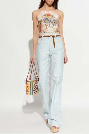 Silk off-the-shoulder top od Etro